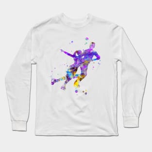 Figure Skating Couple Watercolor Painting Long Sleeve T-Shirt